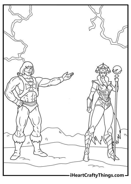 he man facing evil lyn coloring page