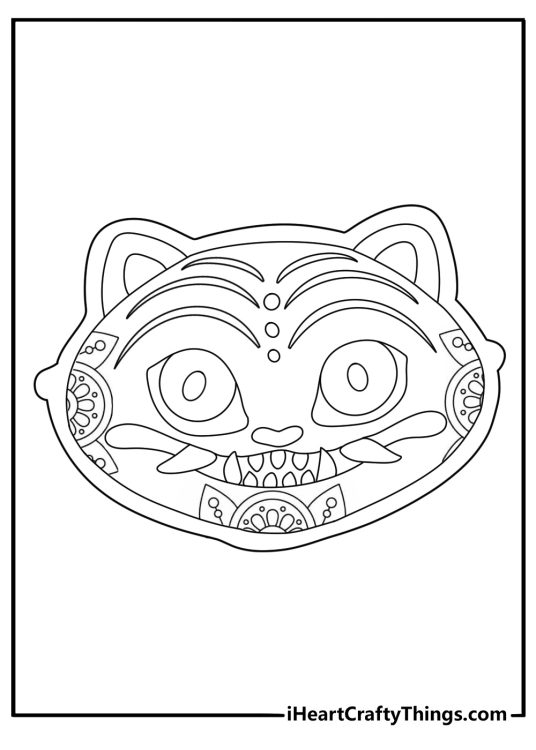 huntrix mask design mandala kpop demon hunters coloring page for adults