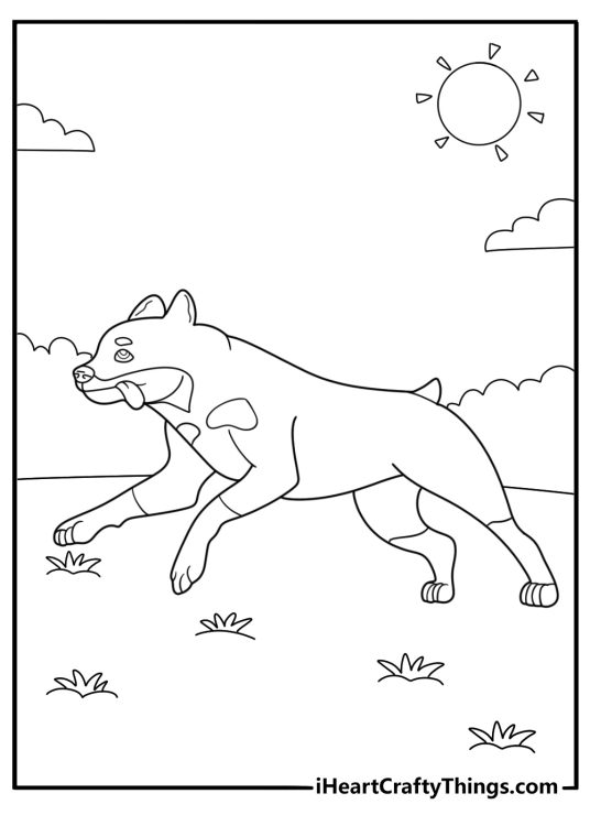 rottweiler running outdoors printable coloring page
