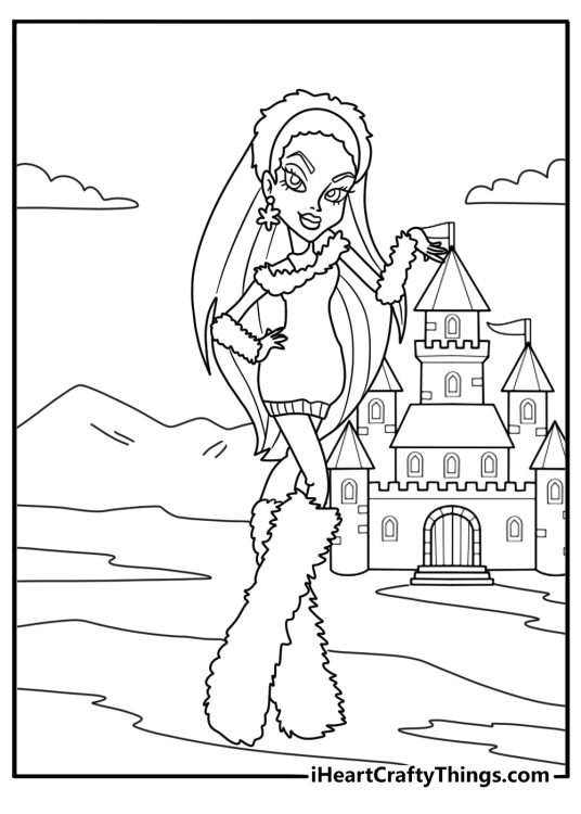Abbey Bominable shaping ice crystal winter coloring page download