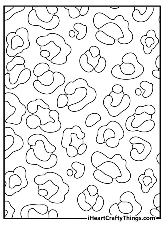animal print pattern coloring page leopard spots detailed