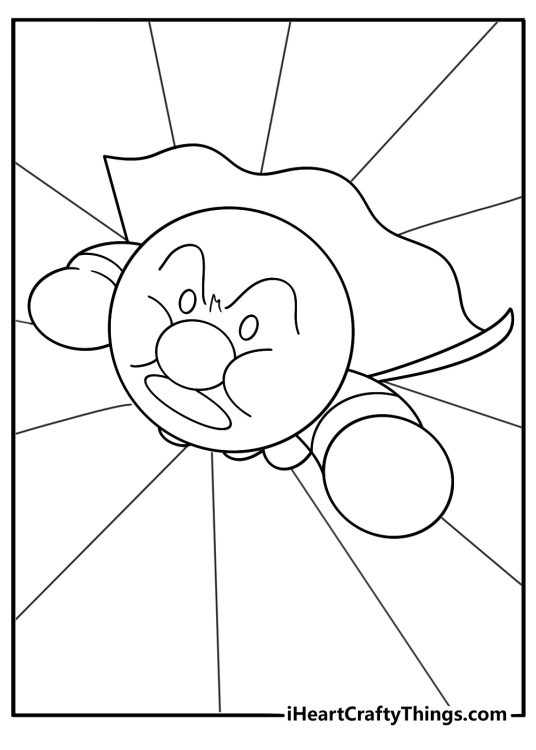 anpanman an punch action pose coloring page
