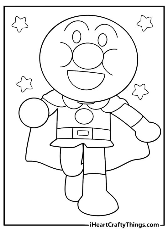 anpanman coloring page printable pdf for kids