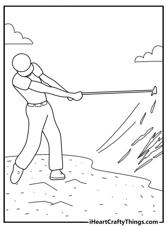 bunker sand shot coloring page
