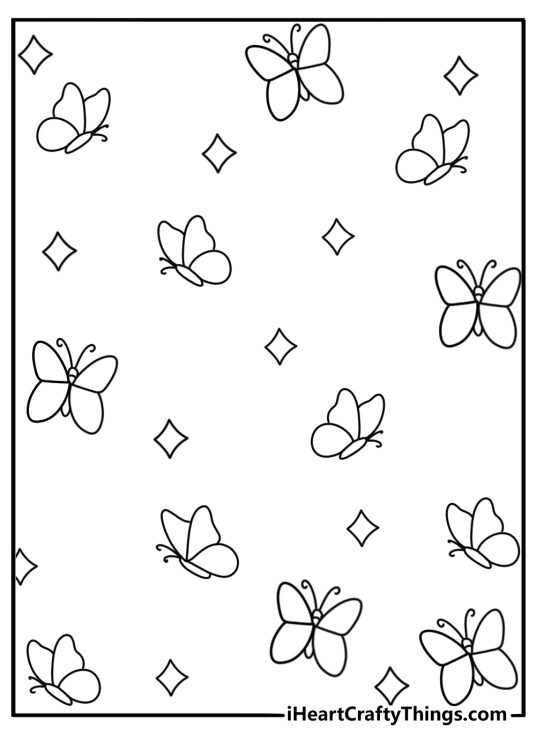 butterfly pattern coloring sheet repeat wings cute printable