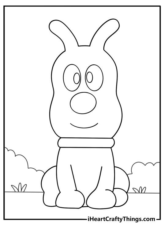 cheese the dog helper easy coloring page
