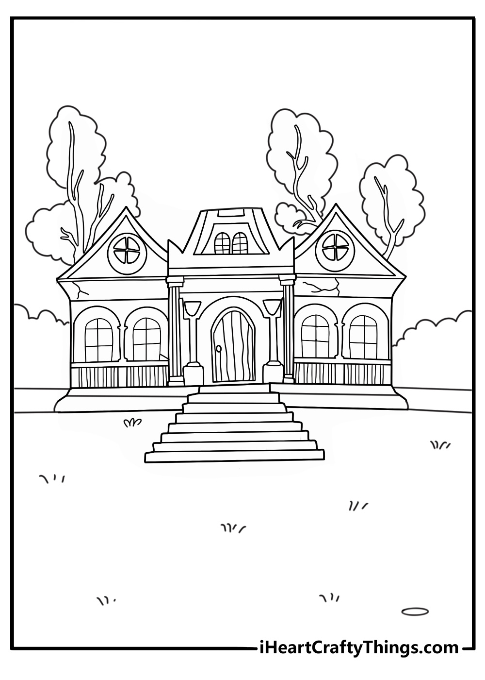 clubhouse front view coloring printable