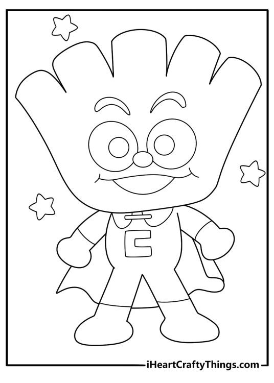 creampanda small hero kawaii coloring page