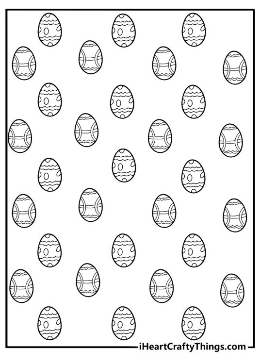 easter egg pattern coloring sheet spring icons easy pdf