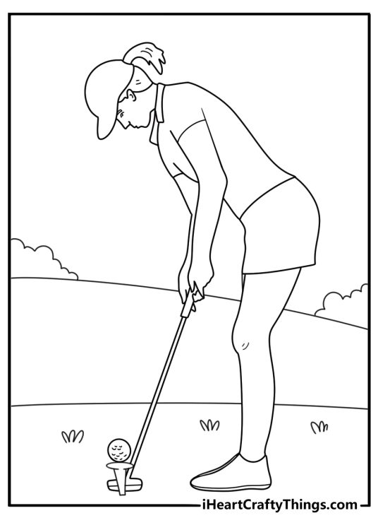 easy golf coloring page for kids