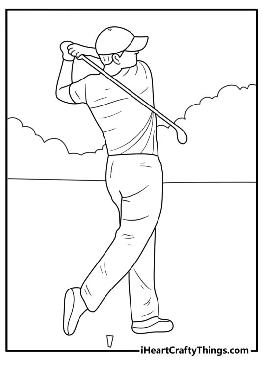 fairway iron swing coloring printable