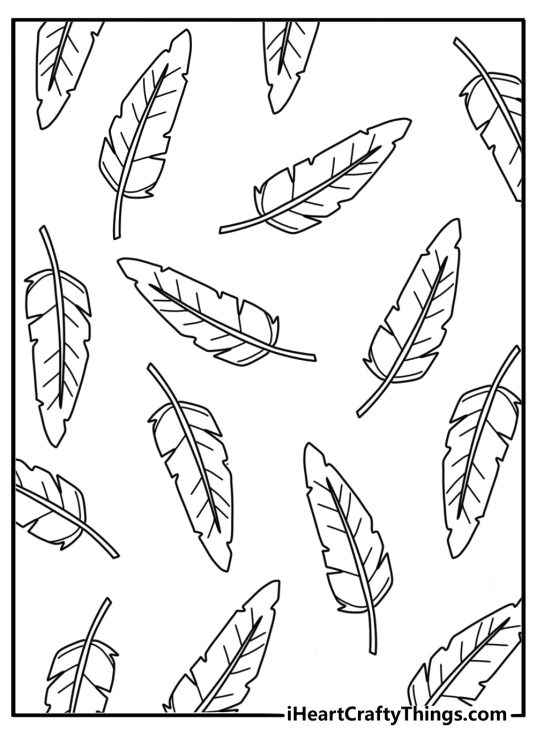 feather pattern coloring page repeat plumes printable
