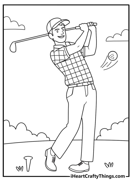 golf coloring pages free printable pdf