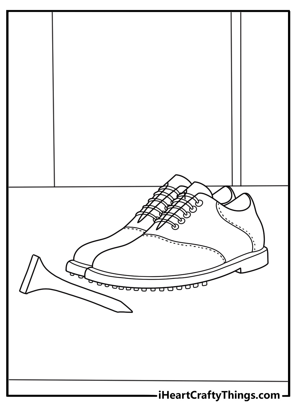 golf shoes and tee markers coloring sheet