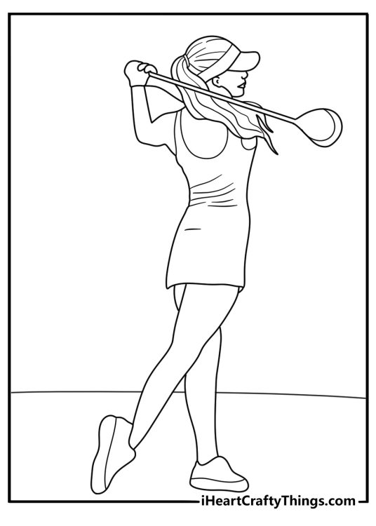 golfer tee shot coloring page