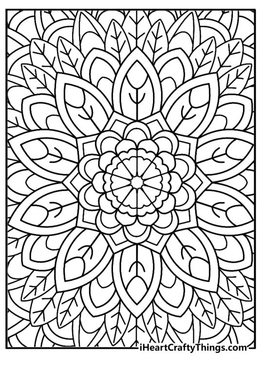 kaleidoscope pattern coloring sheet mirrored shapes printable