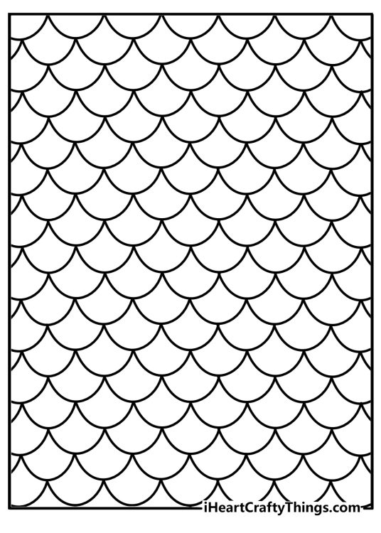 mermaid scale pattern coloring page fish scales full page