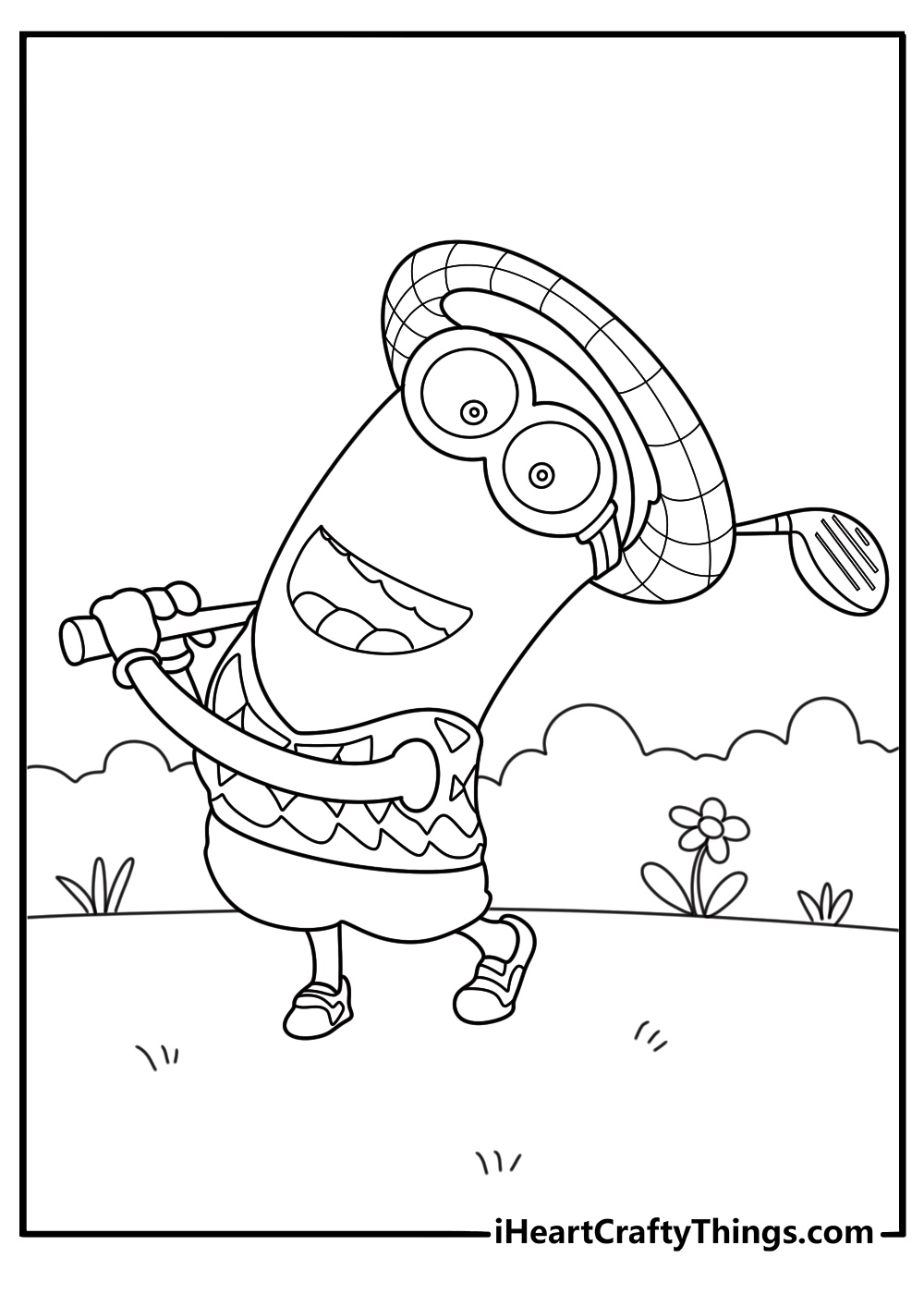 minion golf coloring pages