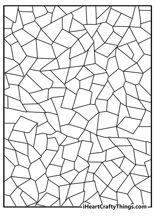 mosaic pattern coloring page tiny tiles intricate for adults