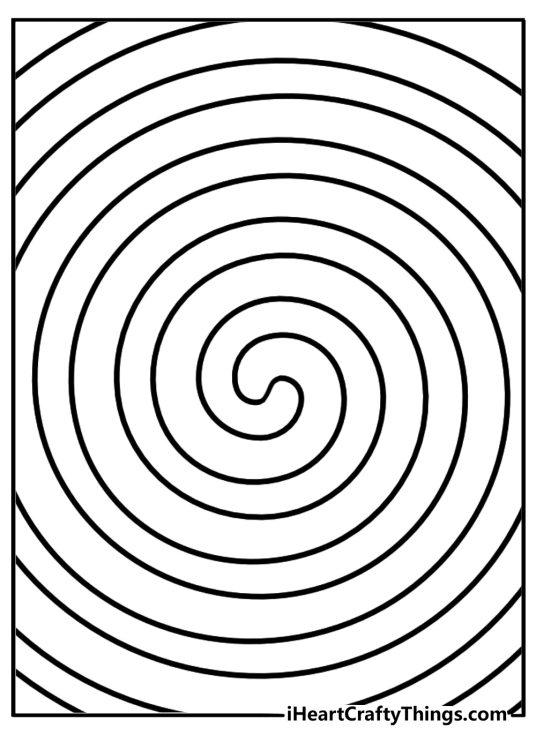 spiral pattern coloring sheet swirling lines easy printable
