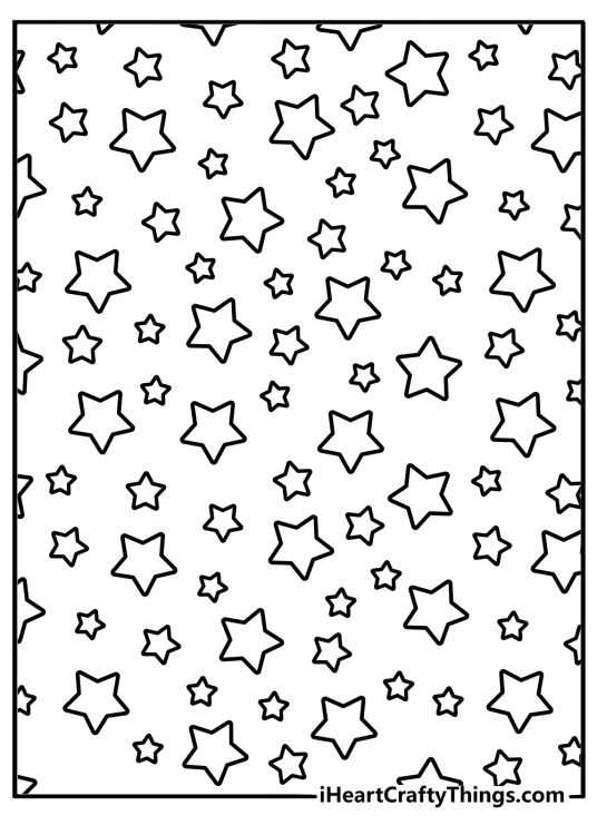 star pattern coloring page printable for kids