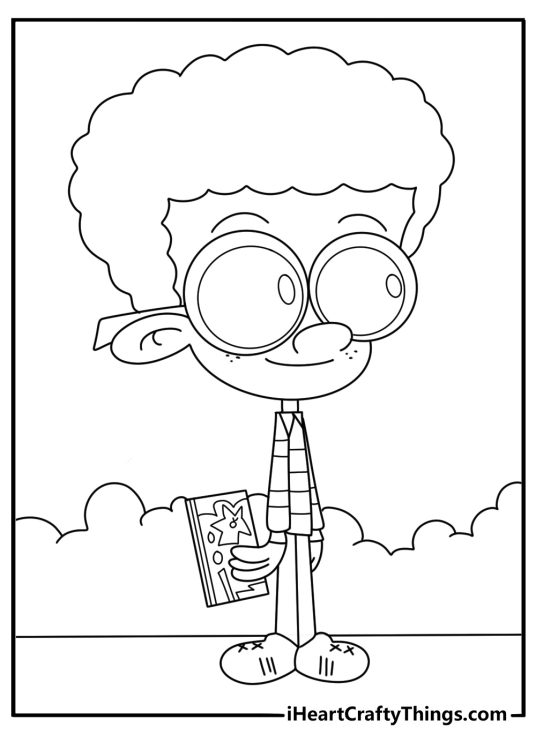 Free The Loud House coloring page of Clyde McBride with comic book
