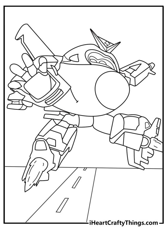 Jerome performing air show loop above runway detailed coloring page