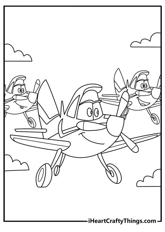 Jerome training young plane at flight academy easy printable