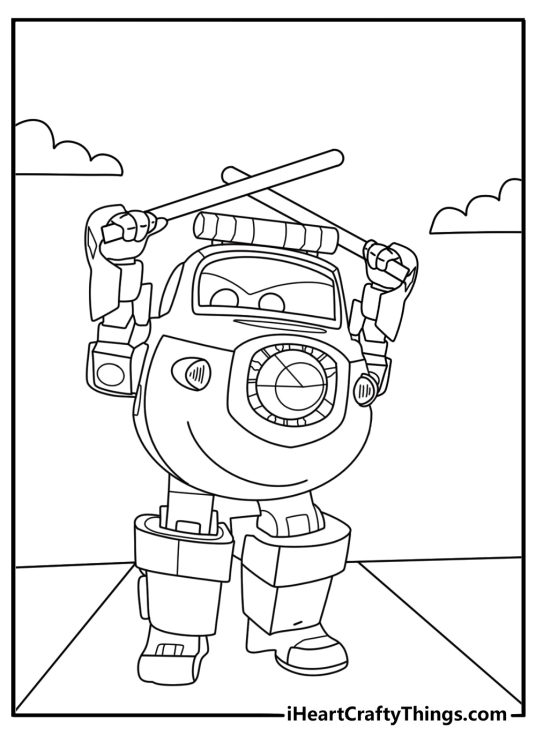 Paul directing landing planes with signal lights detailed coloring page