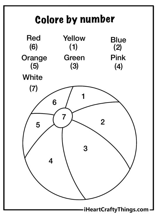 color by number summer coloring page