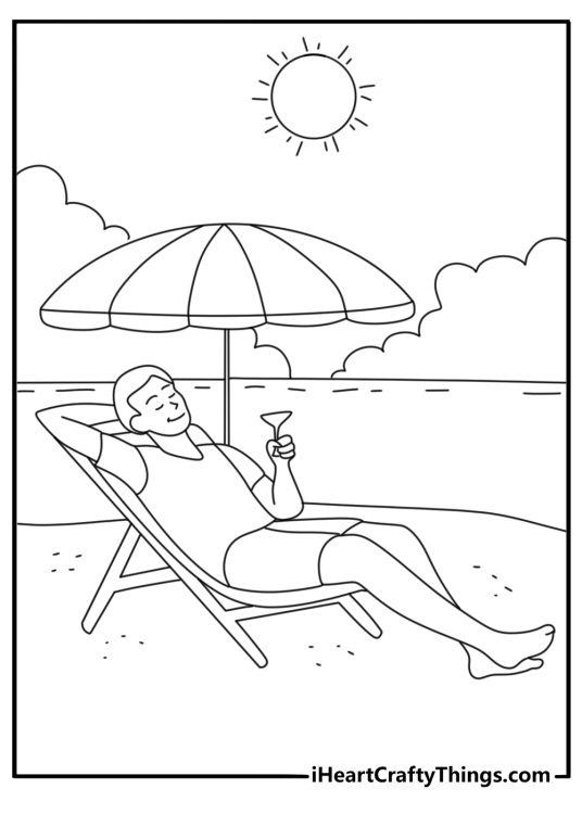 summer break coloring page