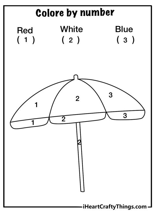 summer coloring page by number