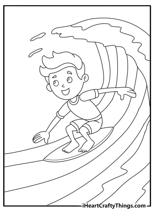 summer coloring page for boys