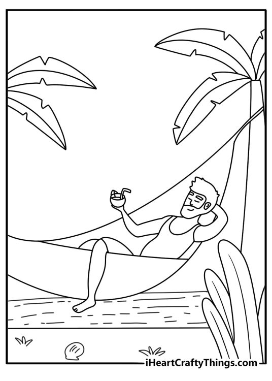 summer coloring page for seniors