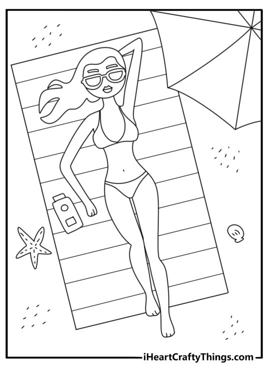 summer coloring page for teens