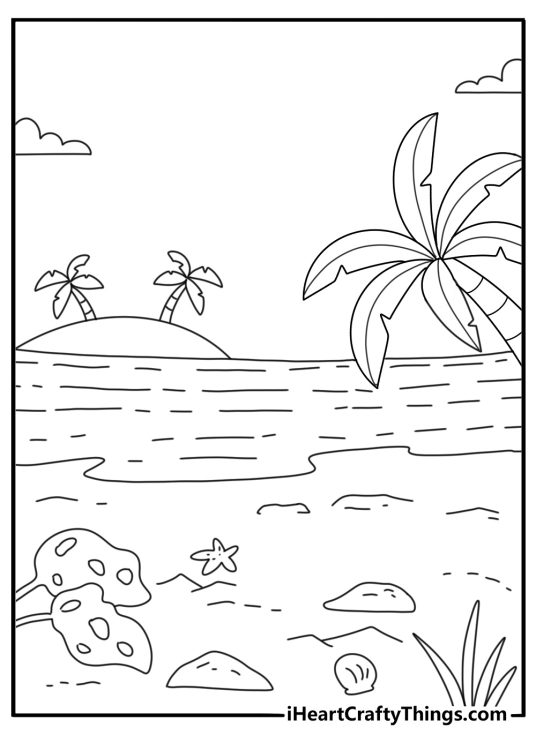 summer nature coloring page