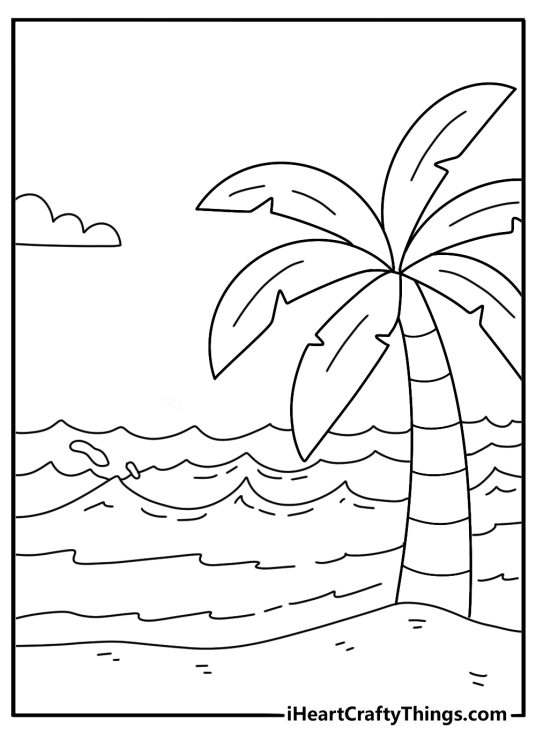 summer ocean hard coloring page