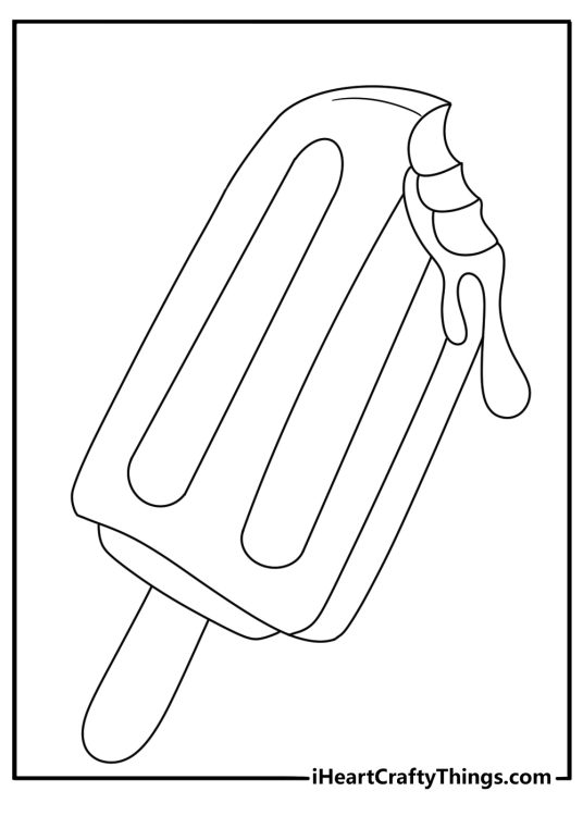 summer popsicle coloring page