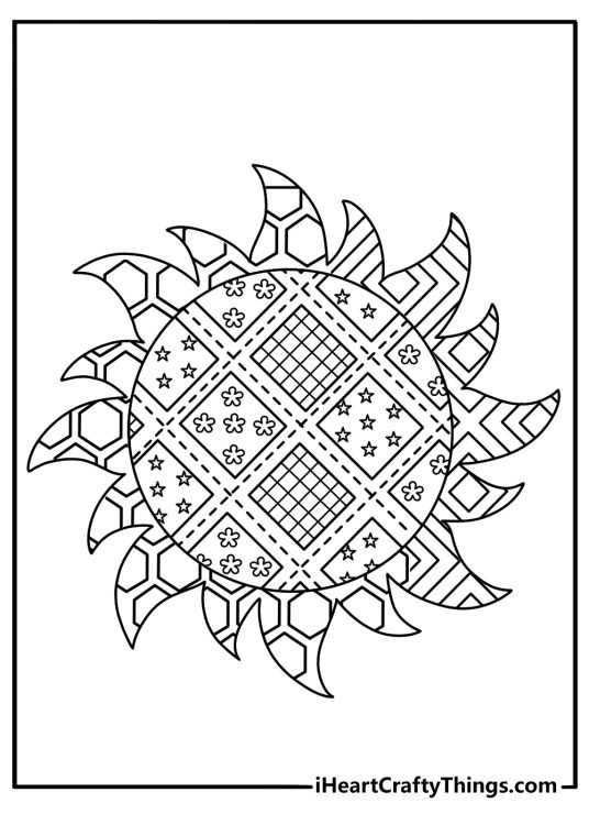 summer zentangle coloring page