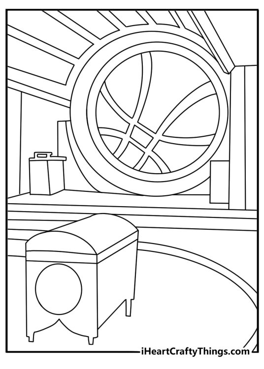An ancient relic room inside the Sanctum completes this superhero coloring sheet