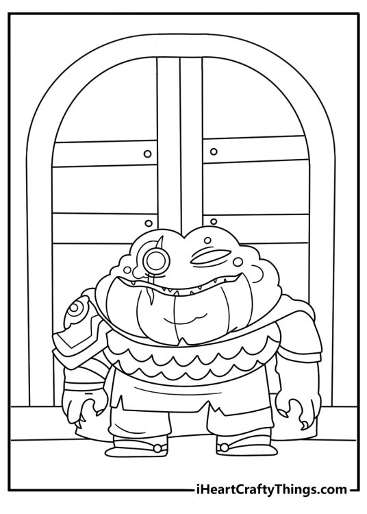 Captain Grime guards the entrance to Toad Tower in this printable sheet
