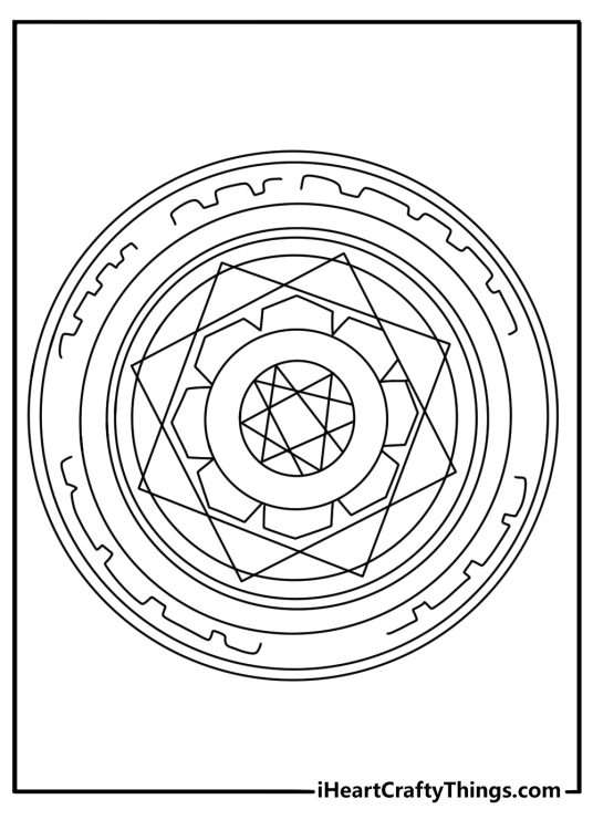 Free Doctor Strange coloring sheet showing glowing runes around a magic circle