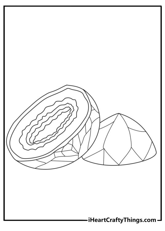 Free crystal printable featuring an amethyst geode split open