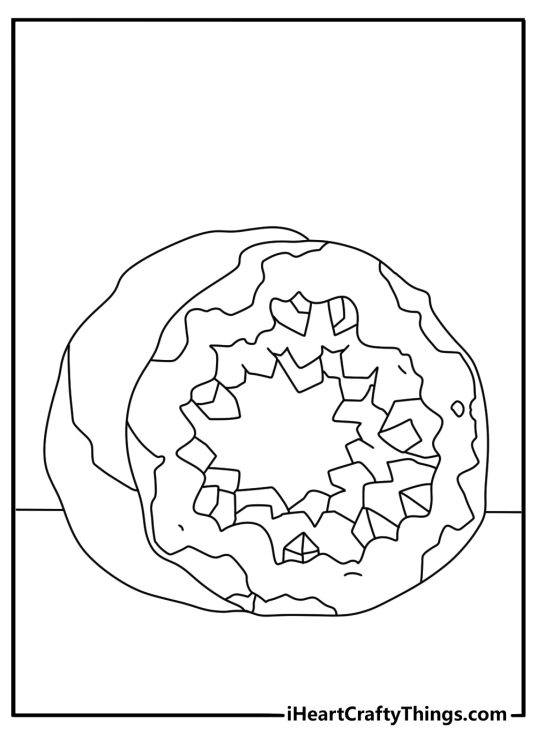 Free printable crystal sheet showing a crystal growing from a geode
