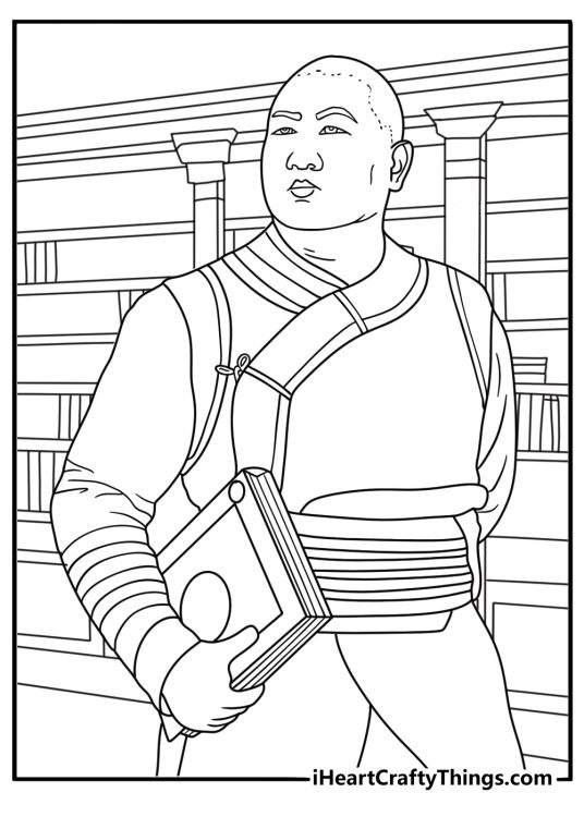 Wong studies ancient books inside the Sanctum Sanctorum in this detailed page